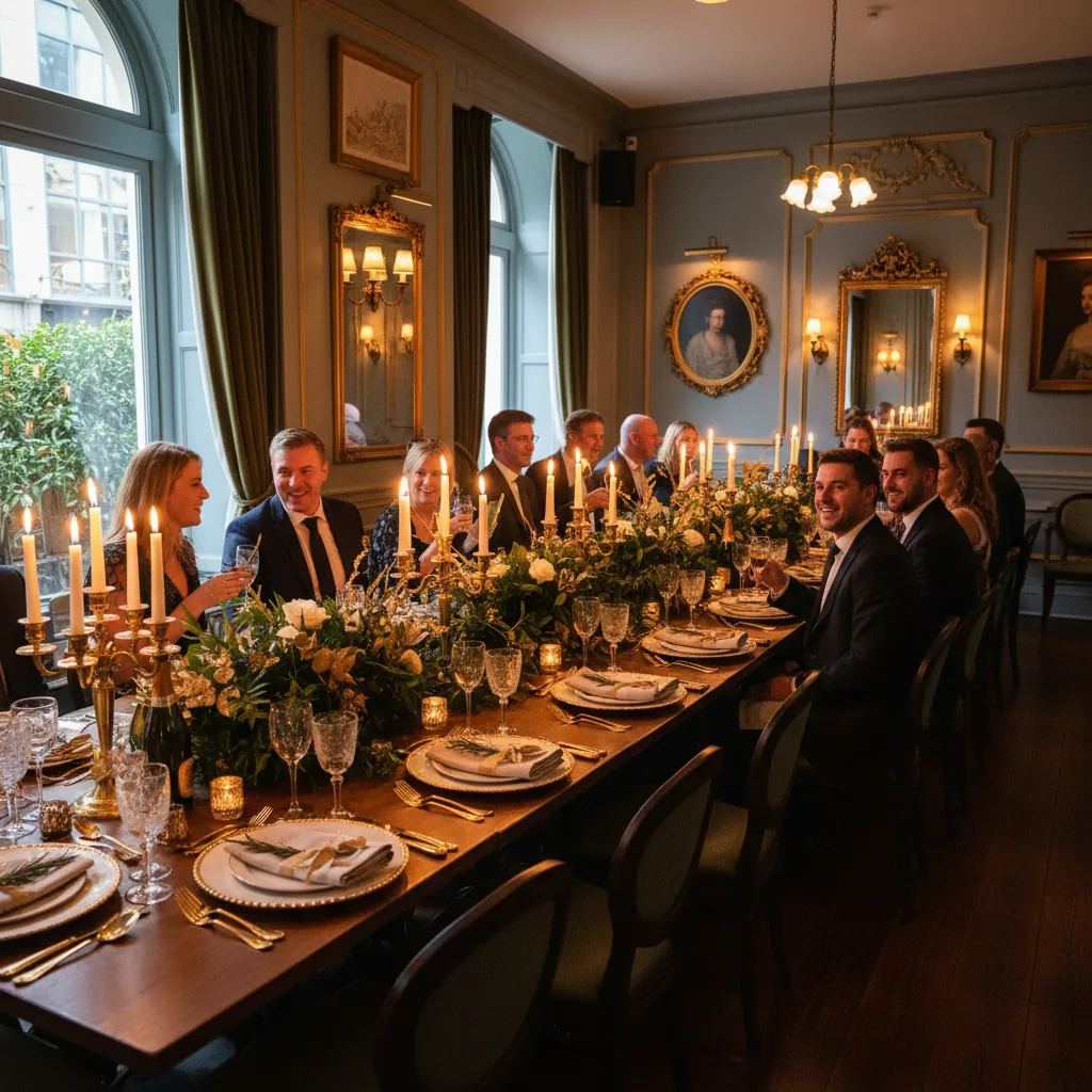 Feestelijk gedekte tafel bij Brasserie L'Oeuf voor een bijzonder evenement